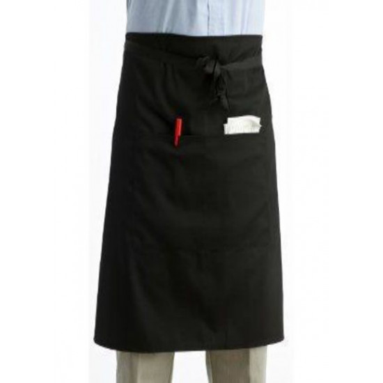 103-009 Black Half Apron with Pocket