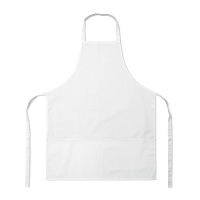 White full Apron with Pocket Thumbnail